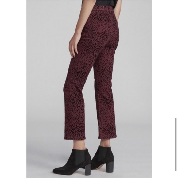 RAG & BONE Hana Cheetah Bootcut Jeans in Burgundy size 28 - Picture 5 of 11